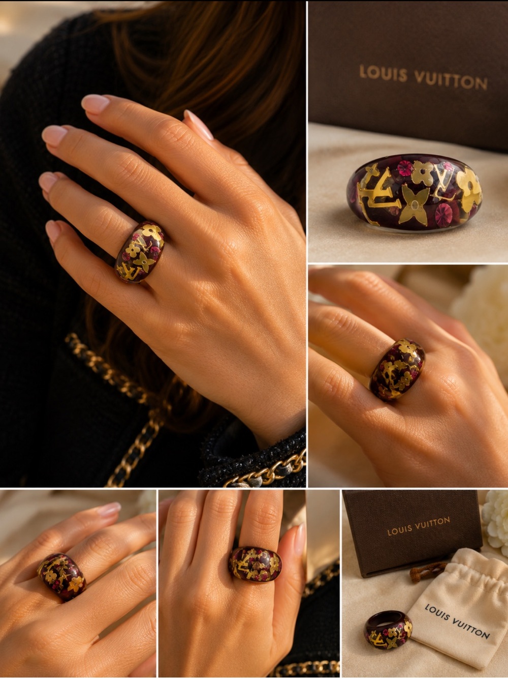Louis Vuitton Lucite Sparkle ring